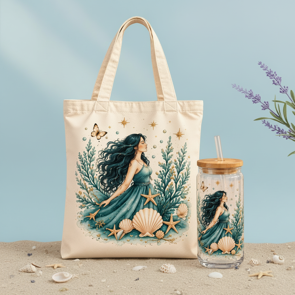Imagen lifestyle de Raíces de Mar con fondo azul pastel